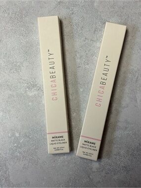 NEW Chica Beauty MÍRAME Matte Black Liquid Eyeliner Bundle of 2 Full Size